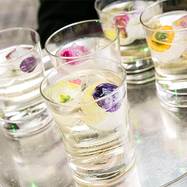 Summertime Spritzer with Floral Ice Cubes